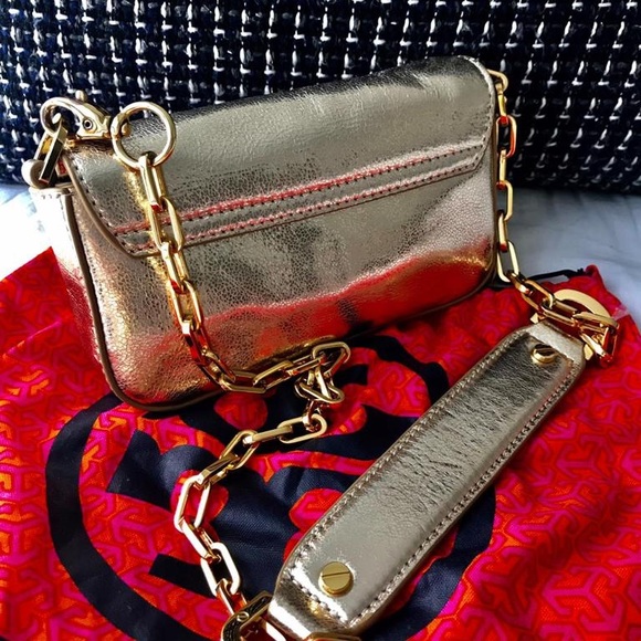 EUC Tory Burch Gold Crossbody Bag - Picture 3 of 3